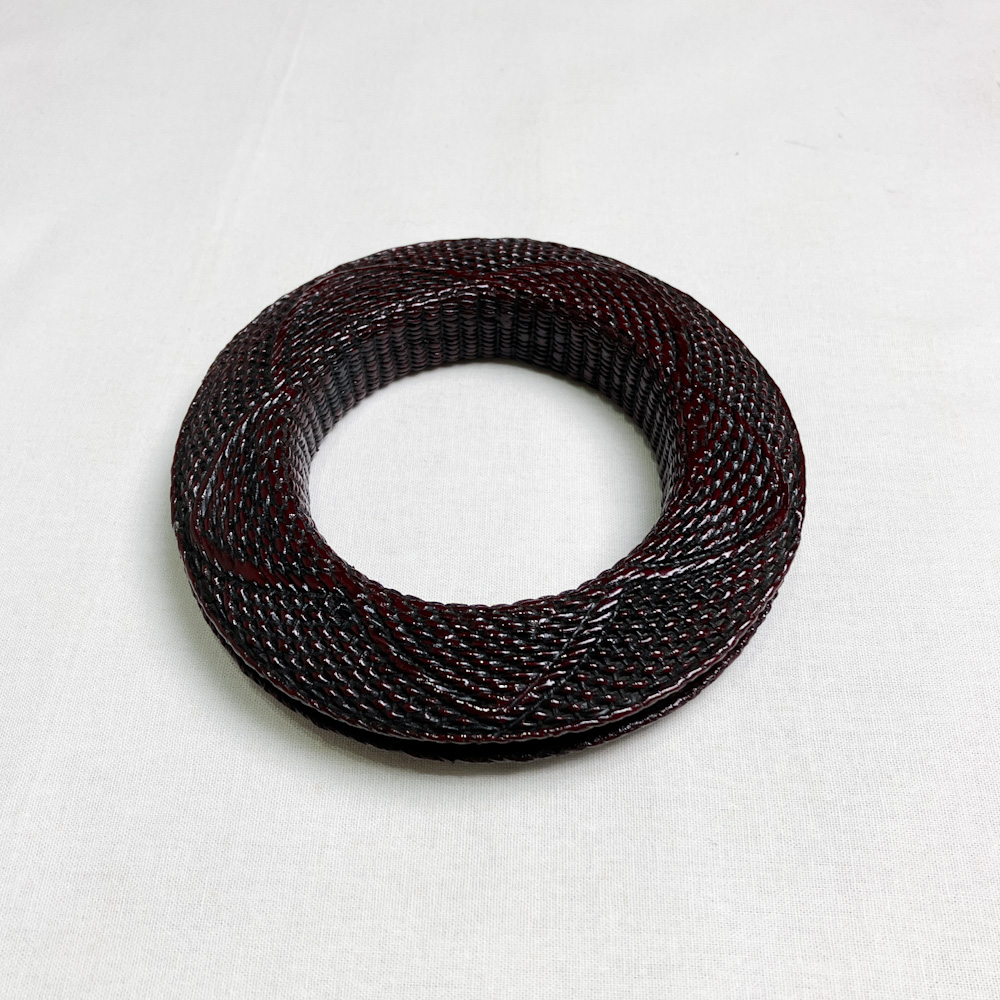 弦巻　紙縒編＋漆塗り　13.3cm