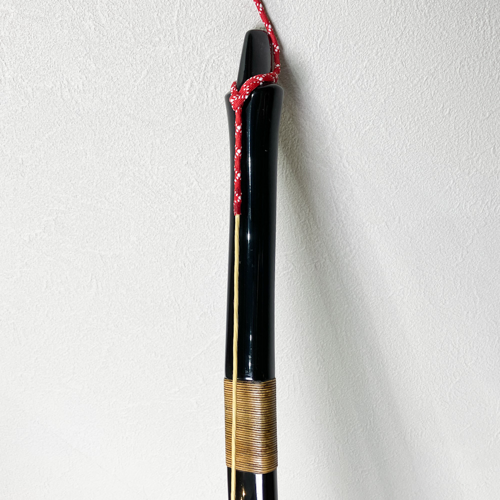 二寸伸 14.3kg 松永萬義 黒漆塗竹弓 ニベ