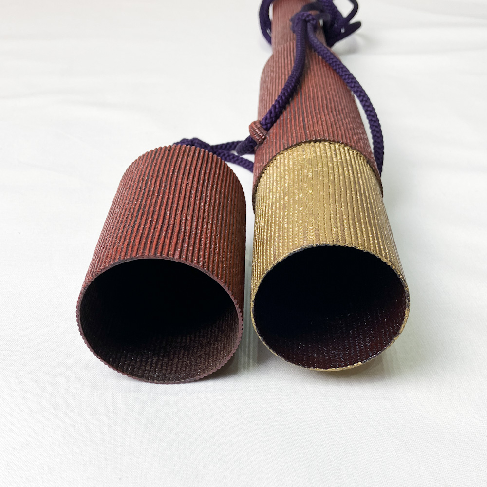 矢筒　紙縒編＋漆塗（千筋編）　98.4cmまでの矢を収納可