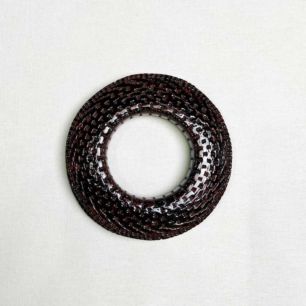 弦巻　紙縒編＋漆塗り　12.0cm