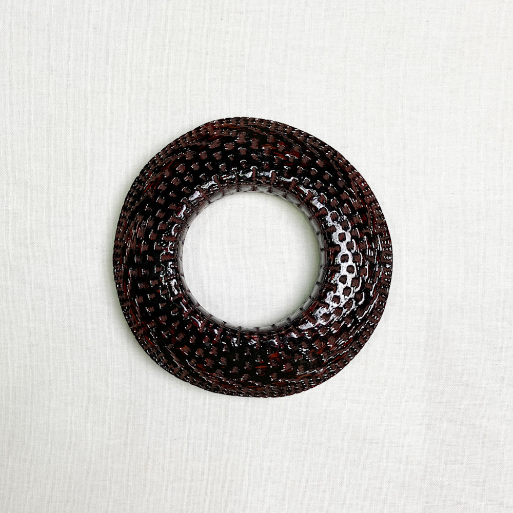 弦巻　紙縒編＋漆塗り　12.0cm