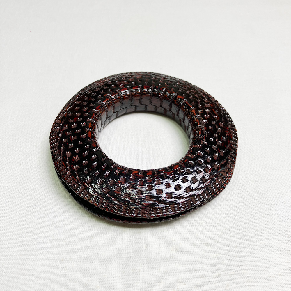 弦巻　紙縒編＋漆塗り　12.0cm